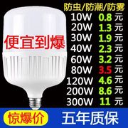 led灯泡家用E27螺口节能灯白光超亮室内护眼无频闪大功率照明球泡