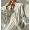PAPERLLL白色西装外套女2024春季设计感套装黑色休闲西服上衣