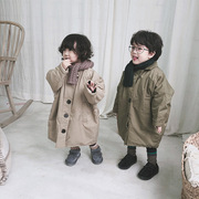 儿童冬季韩国版儿童男女童宝宝加厚夹棉棉服棉袄加棉风衣棉衣外套