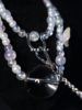 小众珍珠口球珍珠项链chocker项圈，牵引绳彩色蝴蝶琉璃珠项链