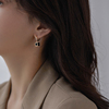 s925纯银方块耳环女小众设计高级感气质网红耳扣耳饰2022年潮