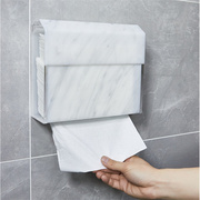 轻奢大理石纹卫生间厨房壁挂式擦手纸盒家用厕所抽取纸巾盒免打孔