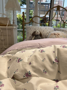 美式田园紫色小碎花床上用品四件套全棉纯棉，1.5m1.8被套床单少女