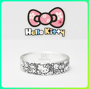 订做HelloKitty卡通足银戒指情侣学生可爱KT猫指环 女生礼物饰品