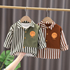 男童衬衫2022春季小童外套宝宝长袖上衣儿童衬衣春秋条纹韩版