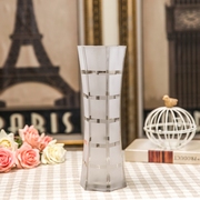 速发巴洛克现代简约透明玻璃花瓶水培花器 客厅百合富贵竹插花花