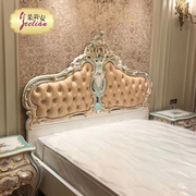 茱莉安法式浪漫新古典(新古典)实木彩绘雕花，卧室公主床欧式家具艺术双人床