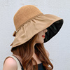 夏季黑胶遮阳帽女款帽子防紫外线大帽檐，太阳帽遮脸渔夫帽防晒草帽