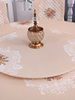 大圆桌桌布家用圆形台布蕾丝现代简约椅垫布艺套装定制带小转盘套