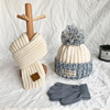 儿童帽子围巾秋冬季宝宝，保暖加绒毛线帽手套，三件套男童女童针织帽