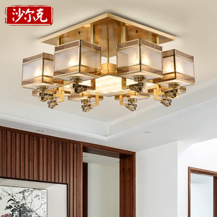简约新中式led全铜吸顶灯矮户型客厅灯饰中国风餐厅卧室书房灯具