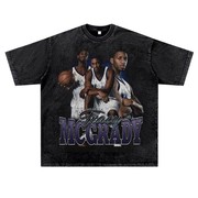 美式篮球运动球星麦迪tmac麦蒂复古vintage潮流高街水洗做旧T恤男