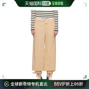 香港直邮潮奢 Jil Sander 吉尔 桑达 女士 黄色束带长裤 J40KA018
