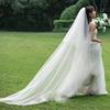 双层四层新娘拖地长头纱3米1.5米长白色超长拖尾主婚纱配饰带发梳