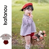 巴梵欧一岁女宝宝秋季套装婴儿外出服中国风两件套红色周岁服年服