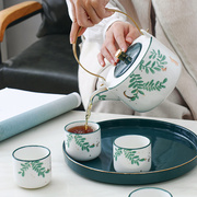 小清新水具套装陶瓷水杯茶壶，家用客厅功夫，茶泡茶杯水壶送人礼盒装
