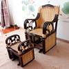 纯手工印编织印尼植物藤编椅，套装搁脚凳休闲椅，都庭摇椅藤木摇摇椅