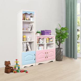 定制欧式儿童房间书柜，带抽屉实木书架套装，工厂儿童家具书架子花架