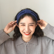 毛线发带女韩国日常外戴针织，头饰宽边百搭秋冬外出网红洗脸发箍束