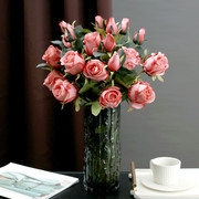 高档轻奢保加利亚玫瑰花，仿真花餐桌假花摆件客厅家居，装饰摆设插花