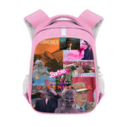 2023粉色barbie芭比书包女生，涤纶反光条双肩，包大容量学生背包