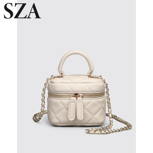 SZA精致迷你口红包女包菱格链条斜挎小包时尚盒子包手机包手提包