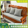 亚麻坐垫实木沙发坐垫子，35d45d加硬海绵，坐垫四季通用含布套定制