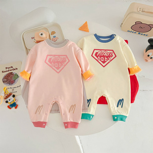 龙凤胎春婴儿衣服modern baby超人哈衣潮款造型连身衣外出服披风