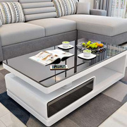 定制现代简约小户型客厅家用茶几电视柜套装钢化玻璃伸缩地柜茶桌