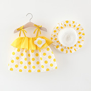 一岁女宝宝公主裙子，0-1周婴幼儿夏季衣服2到3纯棉套装4个5月6吊带