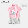拉夏贝尔女童短袖套装，2024婴儿纯棉衣服，夏季薄款t恤儿童短裤