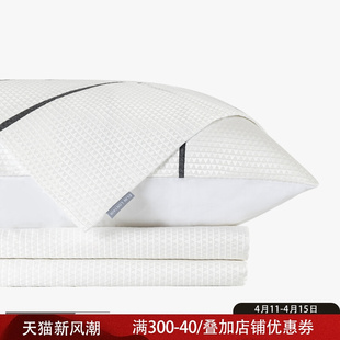 现代简约轻奢香白色抽查肌理四件套床品搭配样板房卧室床单