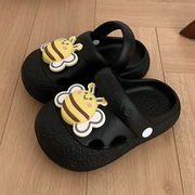 立体可爱小蜜蜂儿童凉鞋夏季室外休闲防滑百搭女童宝宝包头洞洞鞋