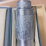 泰国锡器暹罗锡茶叶罐，锡壶茶筒金属，工艺品商务伴手旅游纪念品