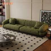 ULLLO 法式复古风棉麻沙发设计师客厅别墅大平层布艺直排羽绒沙发