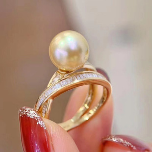 diy珍珠配件s925纯银，戒指空托华丽女款指环指圈手饰银托半成品
