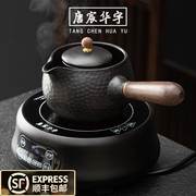 侧把煮茶壶电陶炉，家用烧水壶茶炉煮茶器，陶瓷黑茶煮茶炉单壶