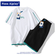 NASA休闲套装男夏季青少年潮流帅气搭配短袖短裤运动服两件套夏装