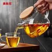玻璃茶壶单壶耐高温茶水分离泡茶壶，家用烧水壶透明花茶壶茶具套装