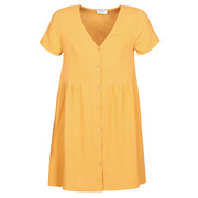 bettylondon女装夏季连衣裙，v领娃娃裙，舒适宽松时尚黄色