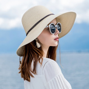 帽子女夏天韩版遮阳帽防晒太阳帽可折叠大沿沙滩，帽海边草帽小清新