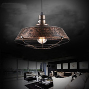 美式loft创意个性复古工业风，餐厅吧台黑色单头铁艺，锅盖吊灯灯具