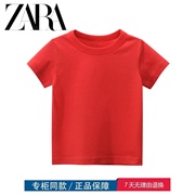 三折品牌撤柜童装亲子装中小童韩版男女童纯色短袖T恤上衣