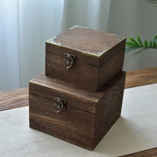 高档烧桐木礼盒陶瓷茶杯茶壶包装盒复古棉麻内衬印泥盒中式盒