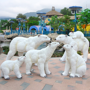 户外仿真北极熊玻璃钢雕塑商场冰雪主题大雕塑动物园海洋景观摆件