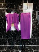 不规则优雅紫色纯色，洋气外穿马甲，半身长裙两件套装2023女春秋