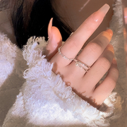 冷淡风珍珠戒指女小众设计复古开口素圈戒指2024年潮食指尾戒