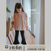 史豌豆(史豌豆)秋季童装，2023洋气女童学院，风外套小女孩韩版休闲棒球服