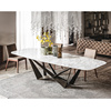 北欧大理石餐桌长方形，现代简约小户型饭桌设计师，会议桌轻奢餐桌