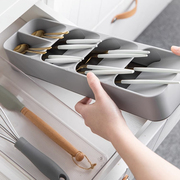厨房抽屉置物架叉勺筷子，分隔收纳盒餐具，整理分类自带沥水储存盒